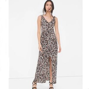 WHBM V-neck floral print belted maxi dress. NWOT